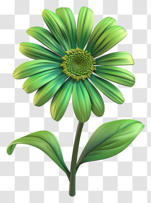 Transvaal Daisy - Green Cartoon Flower Transparent PNG
