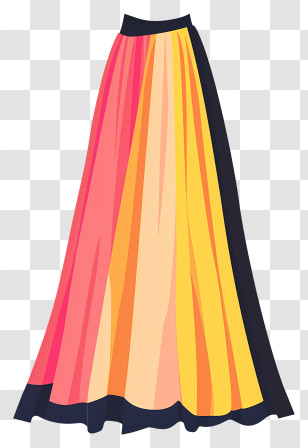 Skirt - Long Gradient Colorful Skirt Illustration Transparent PNG