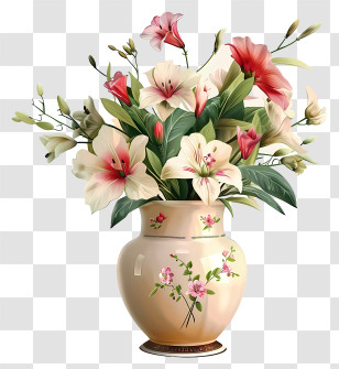 Blumen - Realistic Flower Arrangement In Vase Transparent PNG
