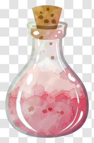 Cartoon - Pink Potion Bottle Illustration Transparent PNG