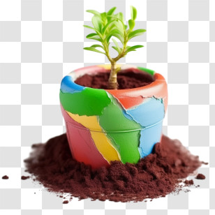 Combat Desertification
 - Colorful Flower Pot With Green Plant Transparent PNG