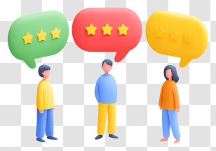 Feedback - Rating Speech Bubbles With People Illustration Transparent PNG