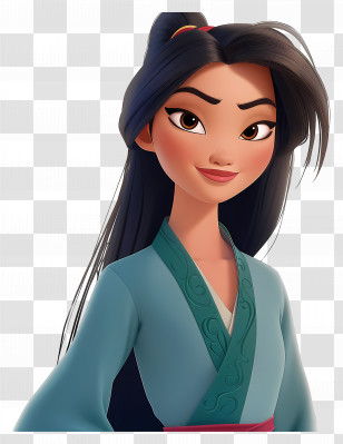 Mulan Princess - Animated Character In Traditional Costume Transparent PNG