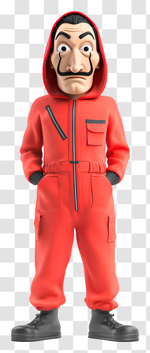 Money Heist - Red-hooded Heist Mask Character Transparent PNG