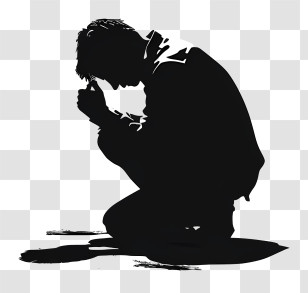 Day Of Prayer - Silhouette Of A Person Praying Transparent PNG