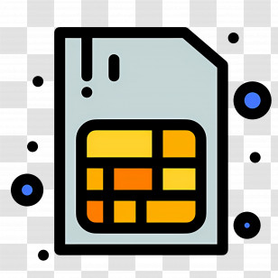 Phone Memory - SIM Card With Decorative Elements Transparent PNG