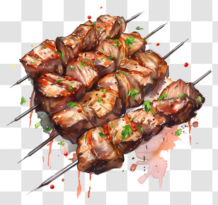 Espeto Churrasco - Juicy Grilled Skewers With Herbs Transparent PNG