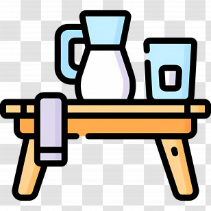 Coffee Table - Table With Pitcher And Glass Icon Transparent PNG