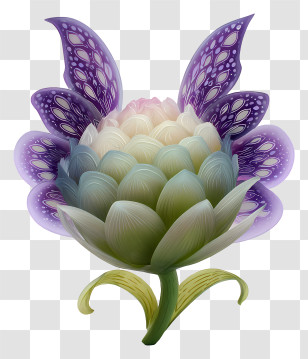 Butterfly Bud - Fantasy Flower With Purple Petals Transparent PNG