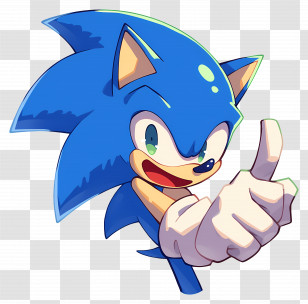 Sonic The Hedgehog - Dynamic Blue Hedgehog Character In Action Transparent PNG