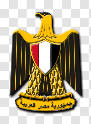Egypt - Egyptian Coat Of Arms With Golden Eagle Transparent PNG