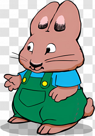 Max Ruby - Brown Rabbit In Overalls Transparent PNG
