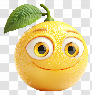 3d Lemon - Smiling Orange Cartoon Transparent PNG