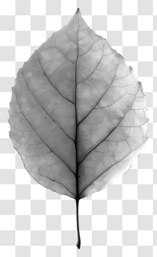 Abstract Leaf - Monochrome Botanical Leaf Design Transparent PNG