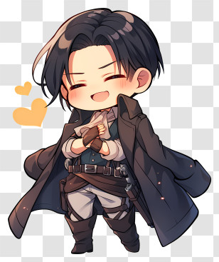 Attack On Titan - Chibi Character With Happy Expression Transparent PNG