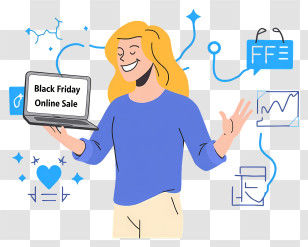 Black Friday Shopping - Black Friday Sales Girl Transparent PNG
