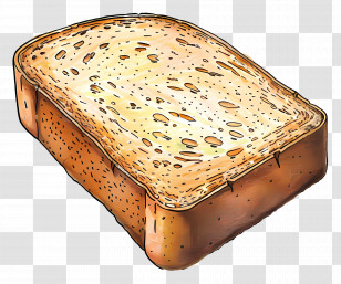 Bread Slice - Golden Toasted Bread Loaf Transparent PNG