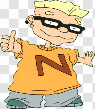 Cartoon Character - Cartoon Character With Glasses And Thumbs Up Transparent PNG