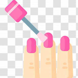 Nail Salons - Pink Nail Polish For Manicure Transparent PNG