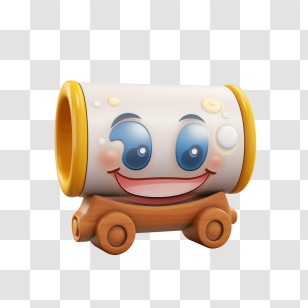 Scroll - Cute Toy Train With Smiling Face Transparent PNG