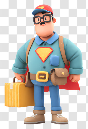 Super Delivery Man - Superhero Delivery Man With Parcel Transparent PNG