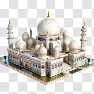 Mosque - Miniature Model Of Taj Mahal Transparent PNG