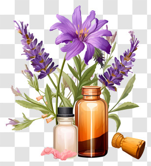 Sketch Flower Essences Therapy - Aromatic Essential Oils And Floral Composition Transparent PNG