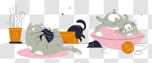 Cat Playing - Cats Playing With Toys Transparent PNG