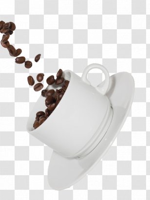 Coffee Cup Tea Cafe Chocolate Milk - Floating Beans Transparent PNG
