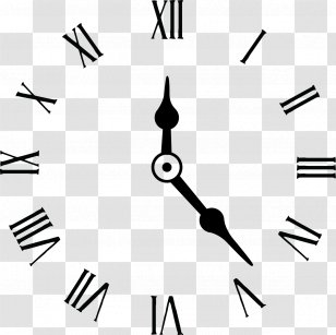 Clock Face Roman Numerals Digital - Monochrome - Rome Transparent PNG