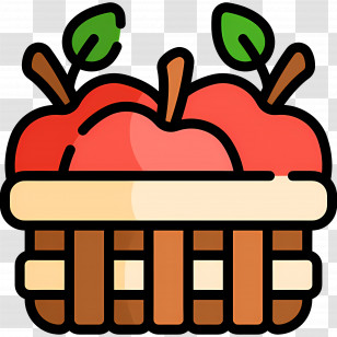 Apple Basket - Basket Filled With Fresh Red Apples Transparent PNG