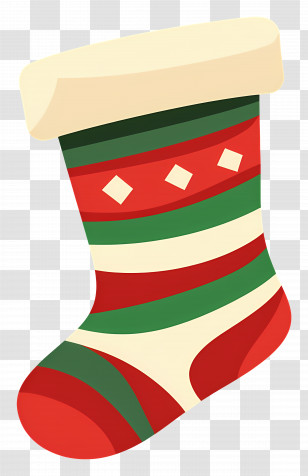 Christmas Socks - Colorful Red And Green Christmas Stocking Transparent PNG