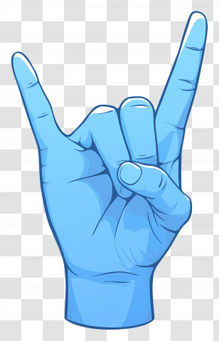 Shaka Sign - Blue Hand Gesture Symbol Illustration Transparent PNG
