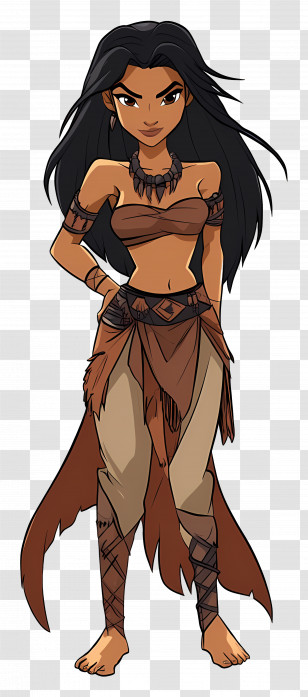Kayara - Strong Female Tribal Cartoon Character Transparent PNG