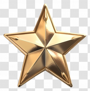 Gold Star - Golden Decorative Five-Pointed Star Transparent PNG
