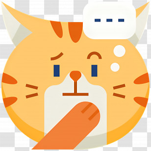Cat Emoji - Confused Cartoon Cat Illustration Transparent PNG