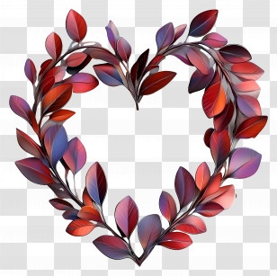 Wreath - Heart-Shaped Wreath Of Leaves Transparent PNG