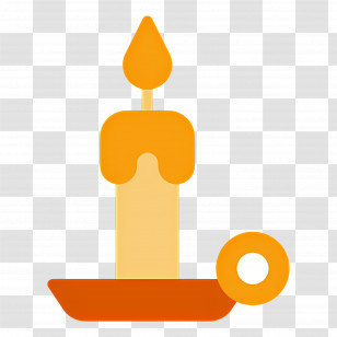 Candle Lighting - Single Candle With Flame Transparent PNG