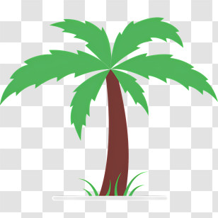 Palm Tree - Cartoon Palm Tree Depiction For Tropical Vibes Transparent PNG