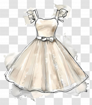 Short Wedding Dress - Elegant White Dress With Ruffles And Bow Transparent PNG