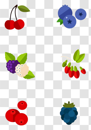 Fruits - Variety Of Colorful Berries Transparent PNG