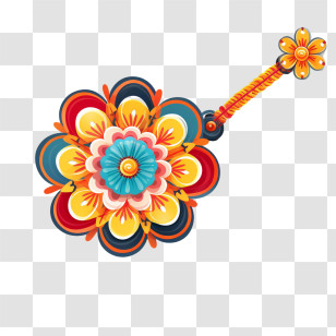 Raksha Bandhan - Colorful Decorative Flower Motif Transparent PNG