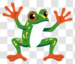Cartoon Frog - Jumping Green Frog Transparent PNG