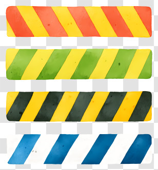 Barricade Tape - Colorful Striped Tape Set Transparent PNG