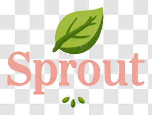 Sprout Logo - Sprout Leaf Logo With Pink Text Transparent PNG