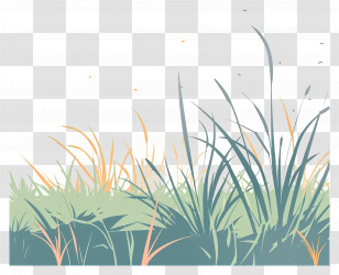 Grass Ground - Vibrant Grass Field Illustration Transparent PNG