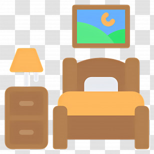 Sleeping Room - Cozy Bedroom With Furniture Transparent PNG
