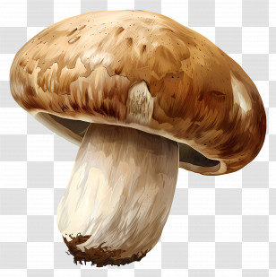 Porcini Mushroom - Brown Mushroom Illustration With Realistic Texture Transparent PNG