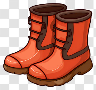 Orange Boots - Stylish Red Boots For Winter Transparent PNG