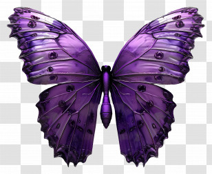 Purple Butterfly - Elegant Purple Butterfly With Intricate Wing Patterns Transparent PNG